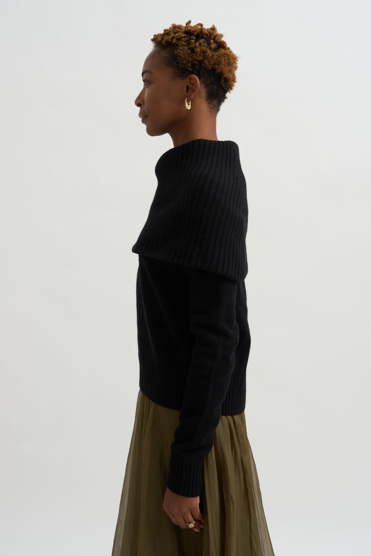 Funnel Wool Knit, Black