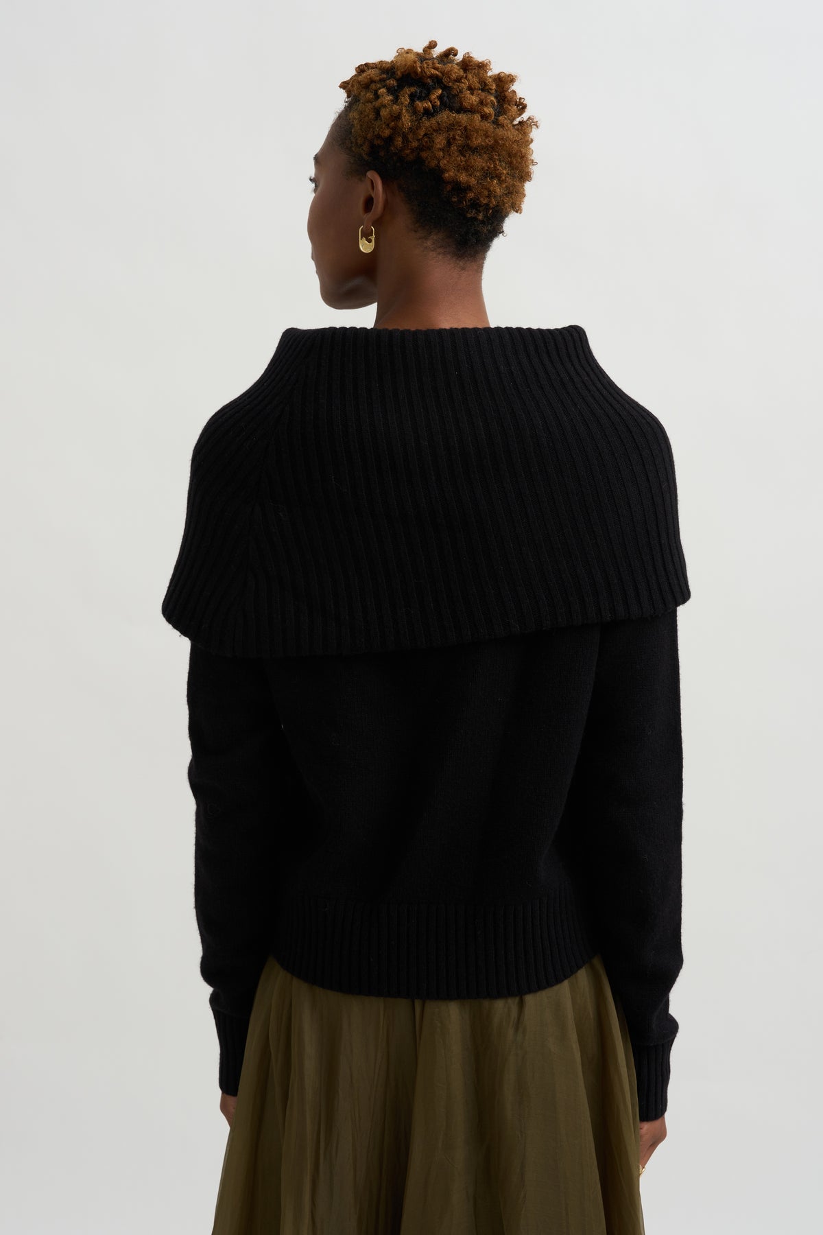 Funnel Wool Knit, Black
