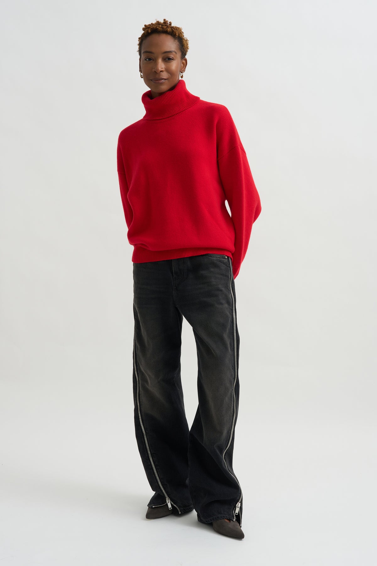 Double Knit Turtleneck, Poppy