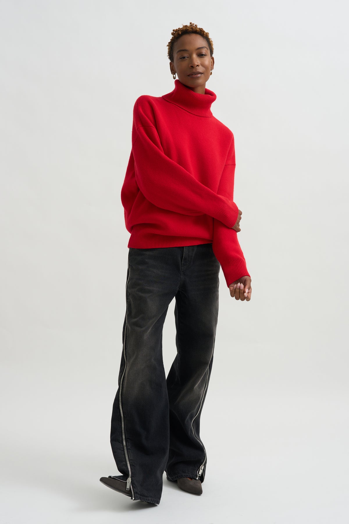 Double Knit Turtleneck, Poppy