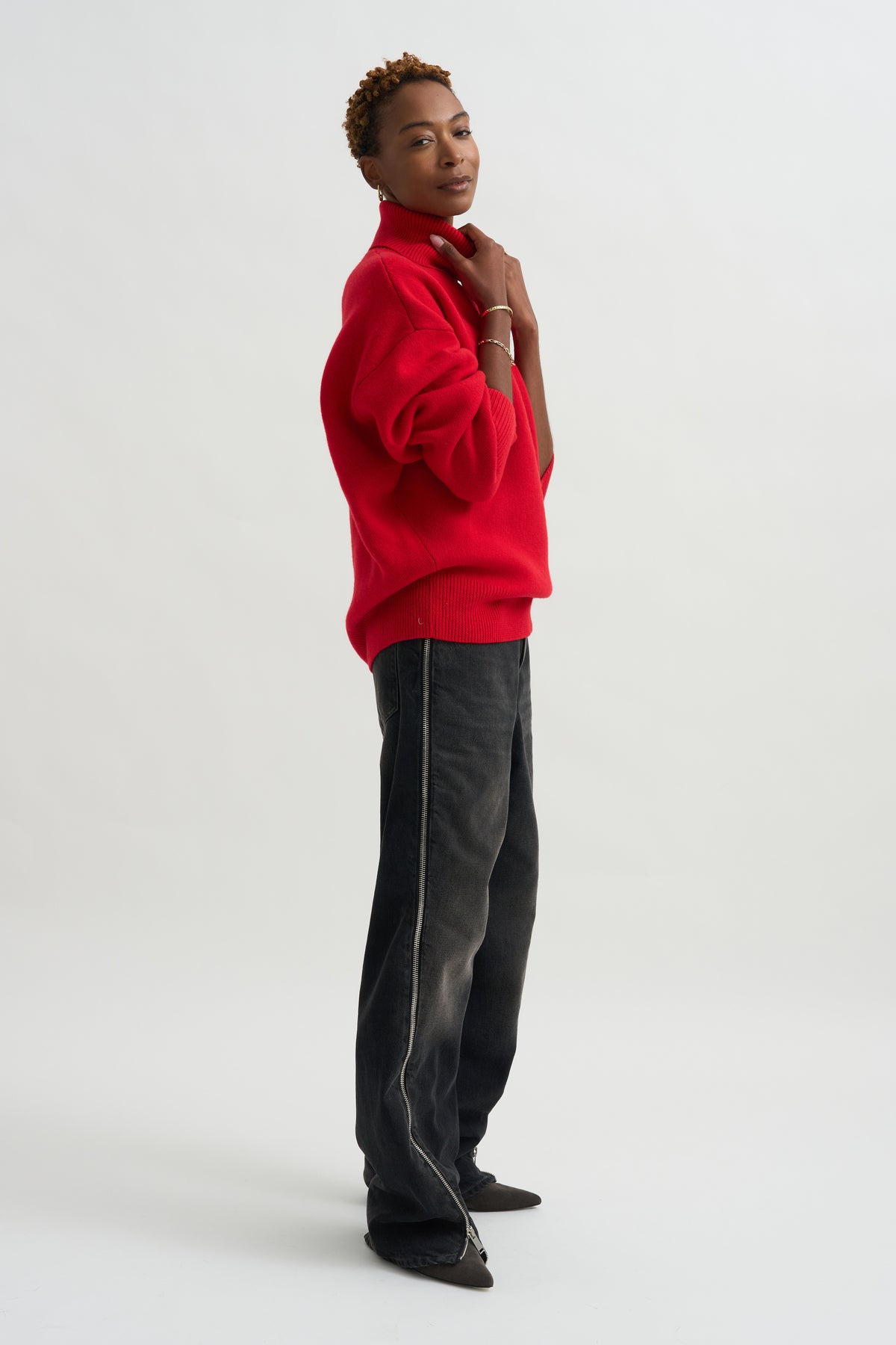 Double Knit Turtleneck, Poppy