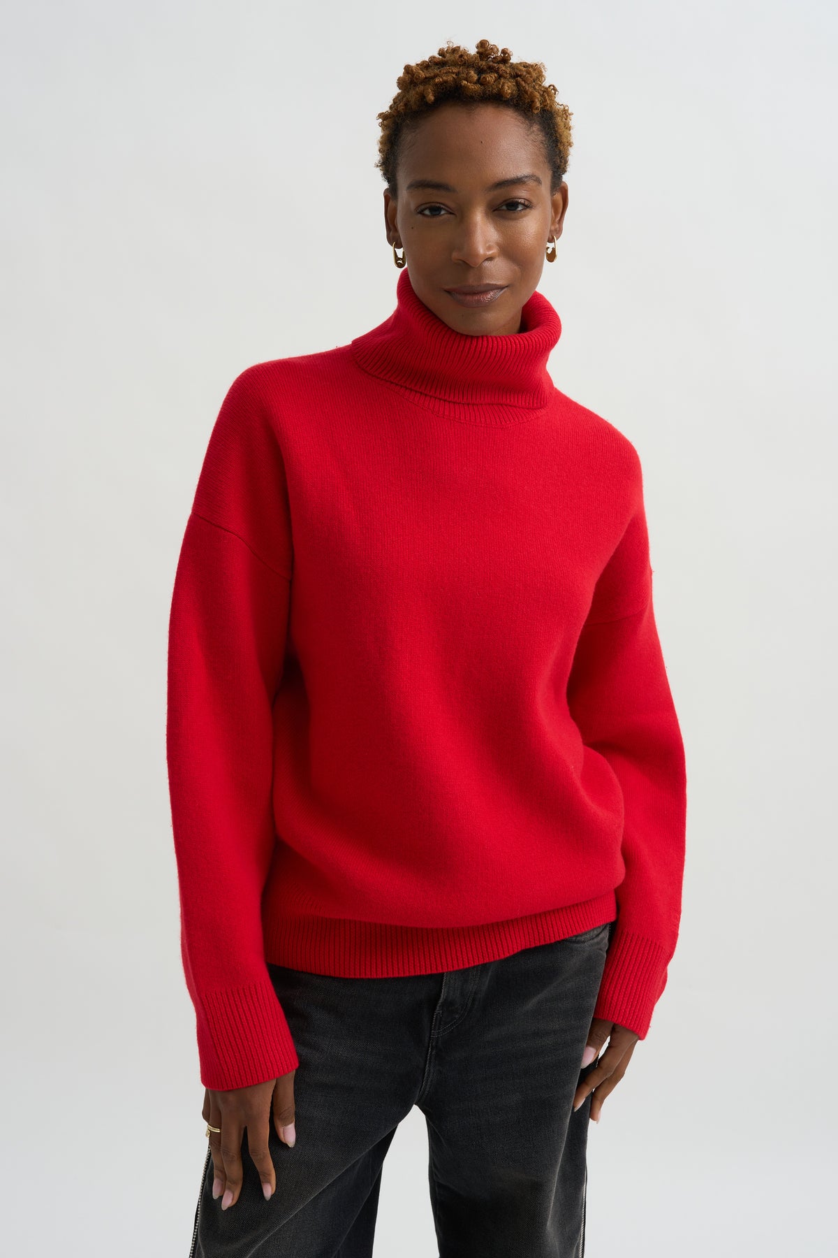 Double Knit Turtleneck, Poppy