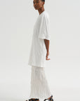 Crinkled Knit Skirt, White
