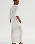 Crinkled Knit Skirt, White