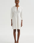 Balloon Sleeve Cotton Dress, White