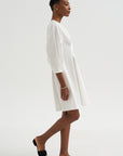 Balloon Sleeve Cotton Dress, White