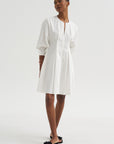 Balloon Sleeve Cotton Dress, White