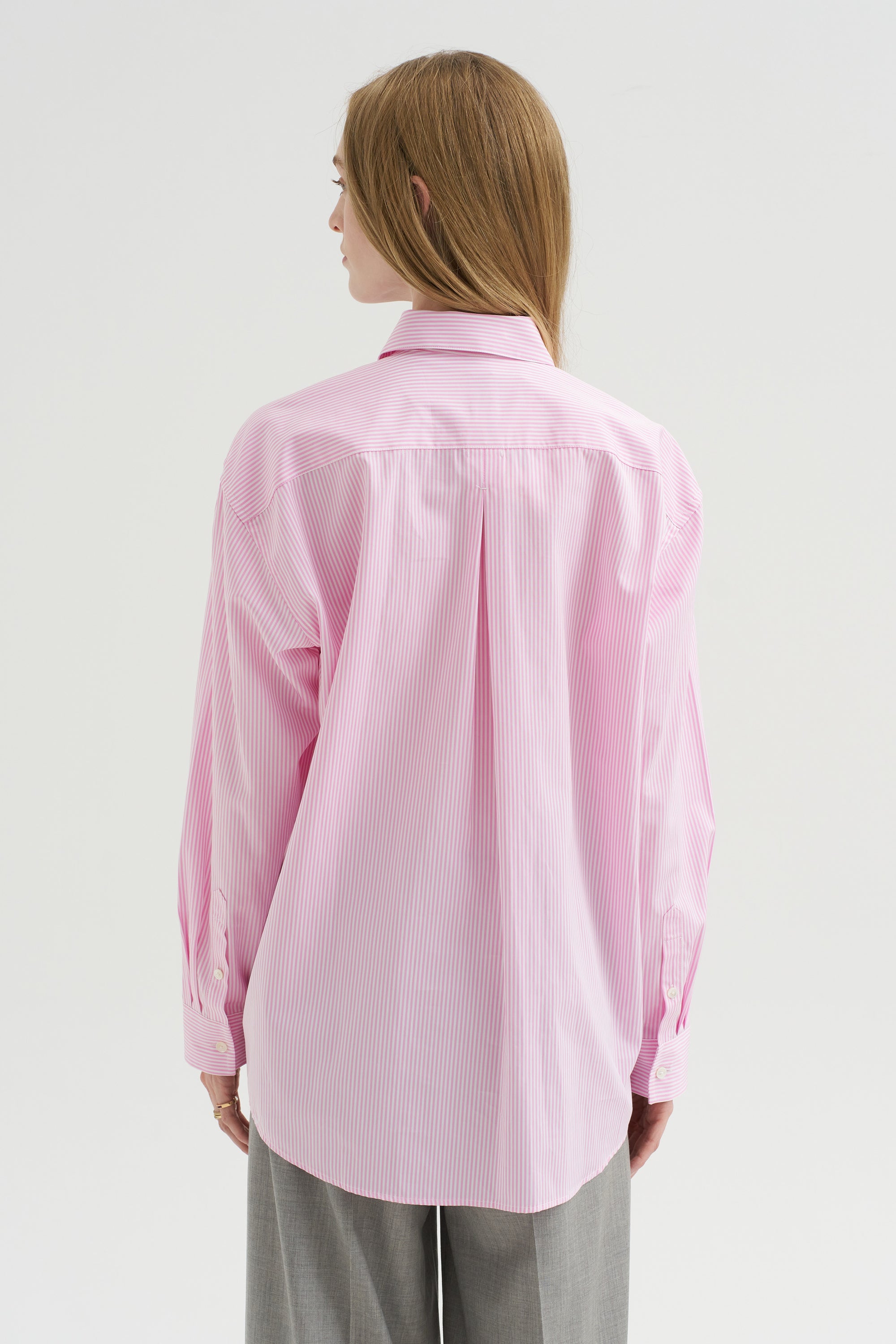 Classic Tumbled Striped Shirt, White-Bloom
