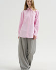 Classic Tumbled Striped Shirt, White-Bloom