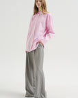 Classic Tumbled Striped Shirt, White-Bloom