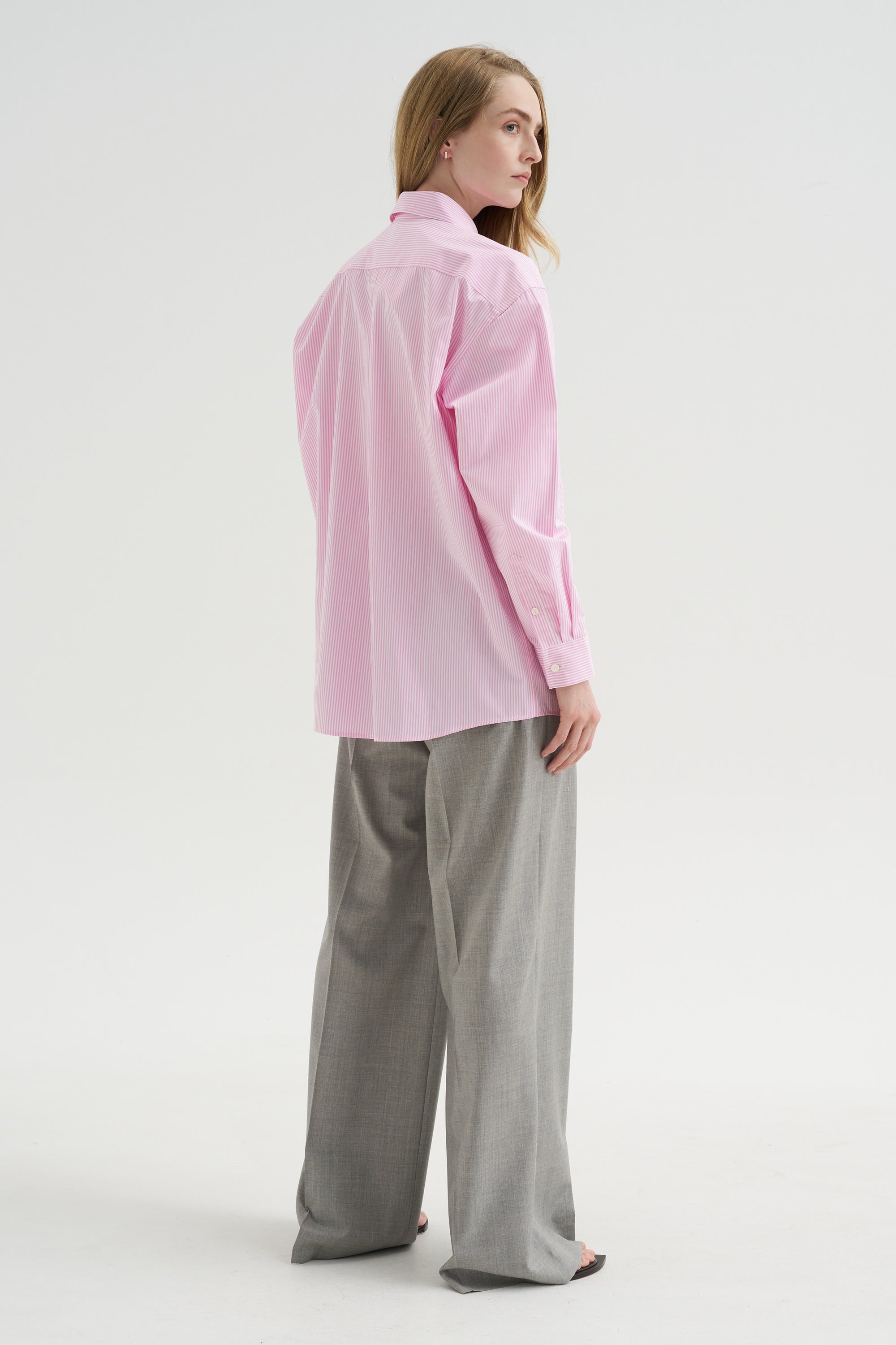 Classic Tumbled Striped Shirt, White-Bloom