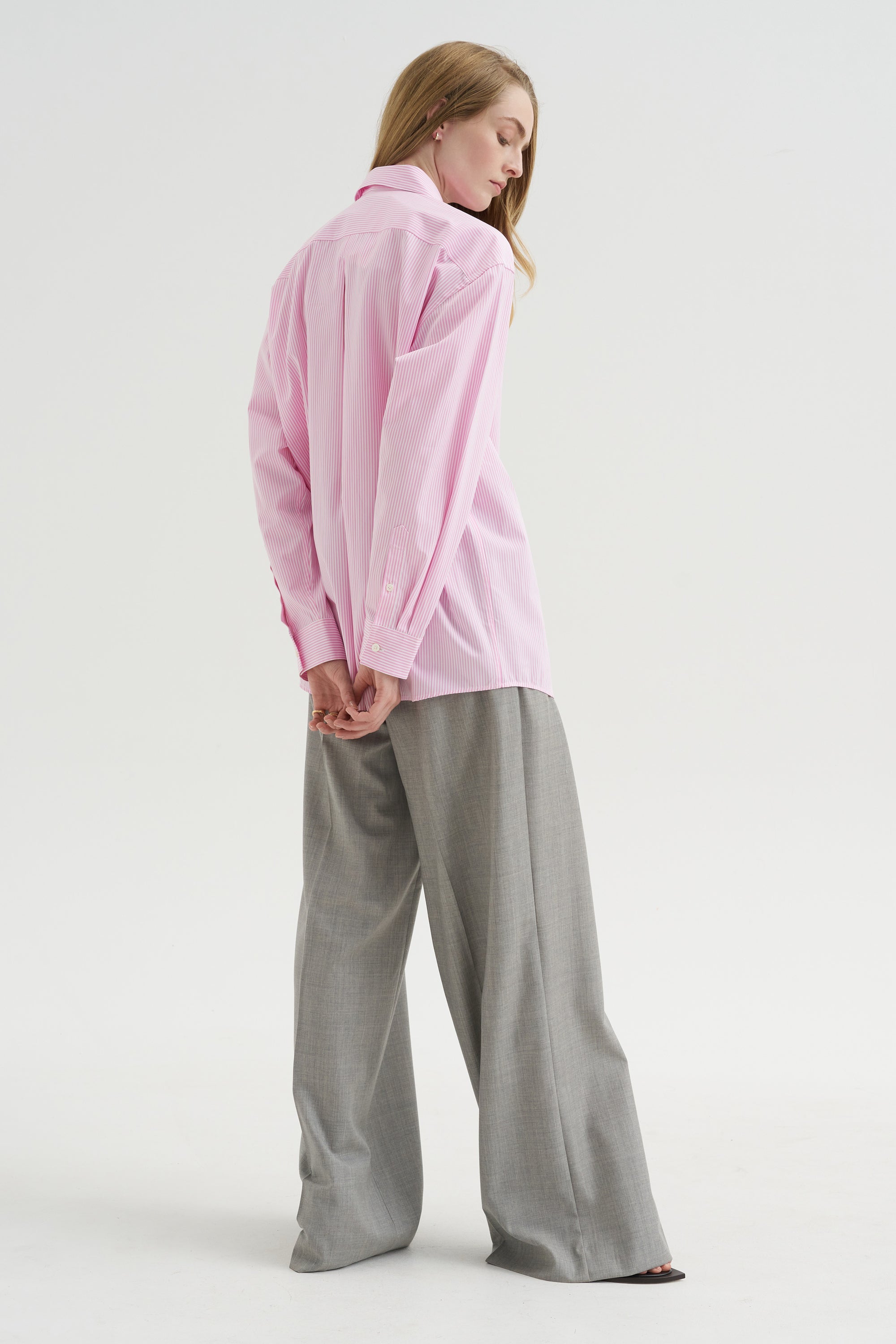 Classic Tumbled Striped Shirt, White-Bloom