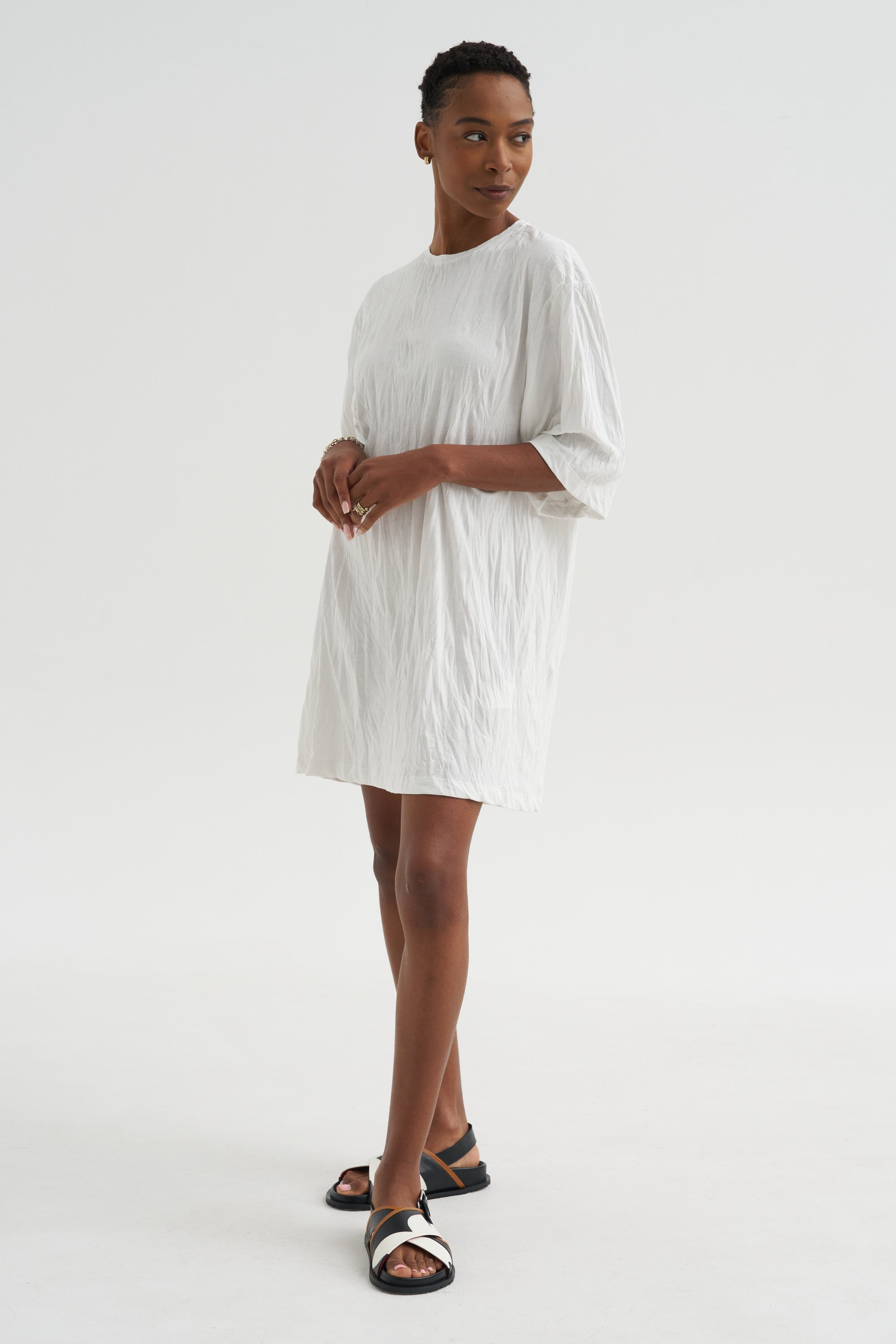 Relaxed Tee Dress, Off-White