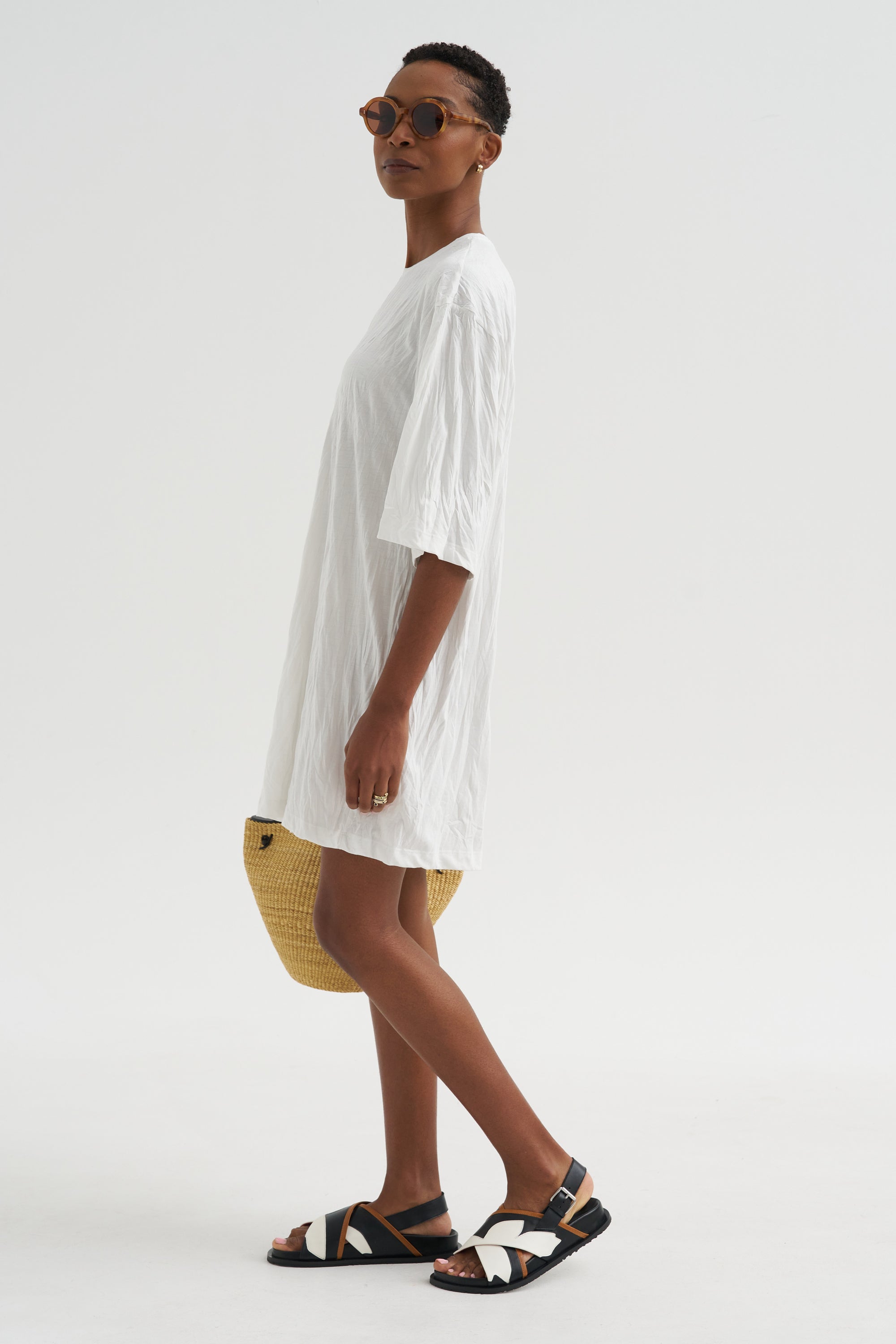 Relaxed Tee Dress, Off-White