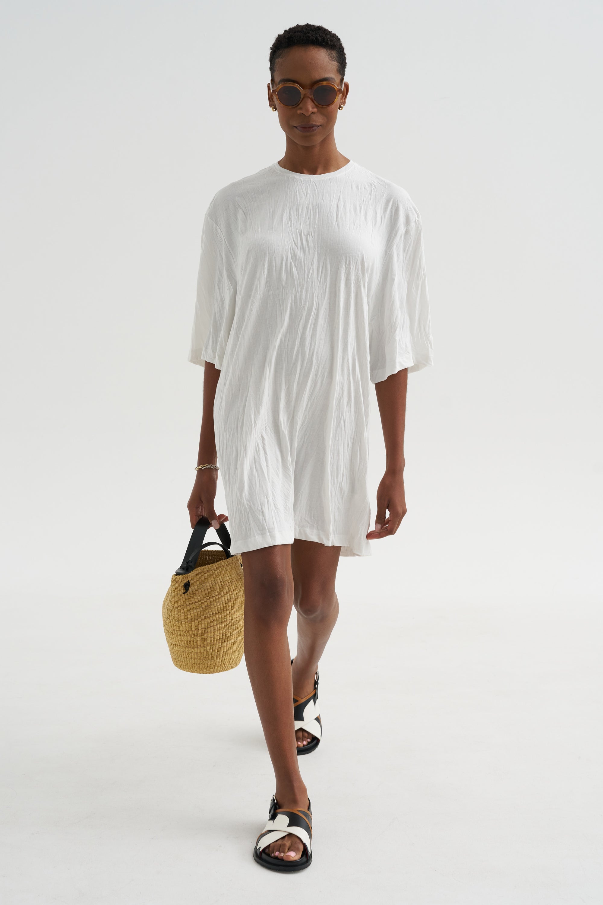 Relaxed Tee Dress, Off-White