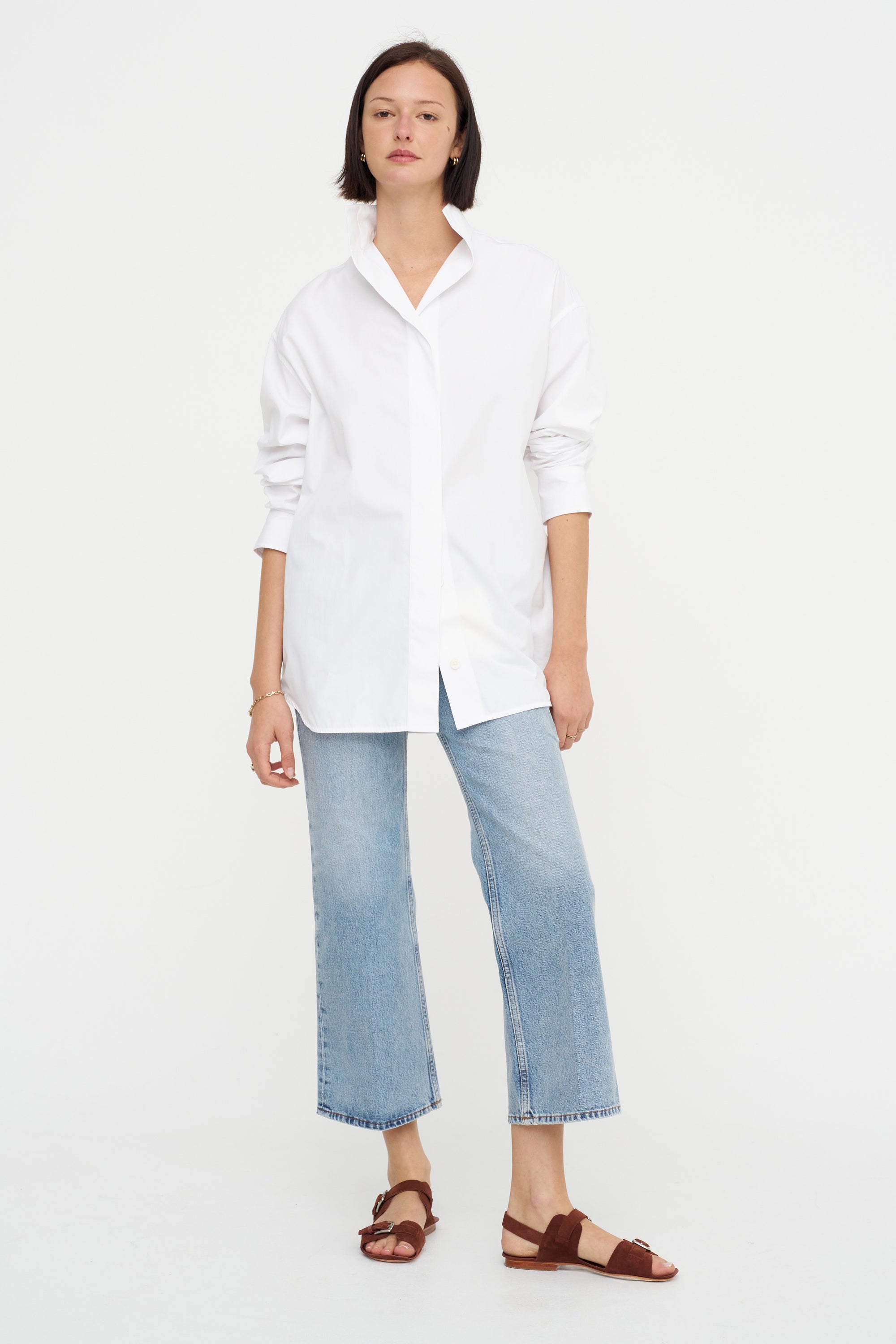 Sharp Poplin Shirt, White
