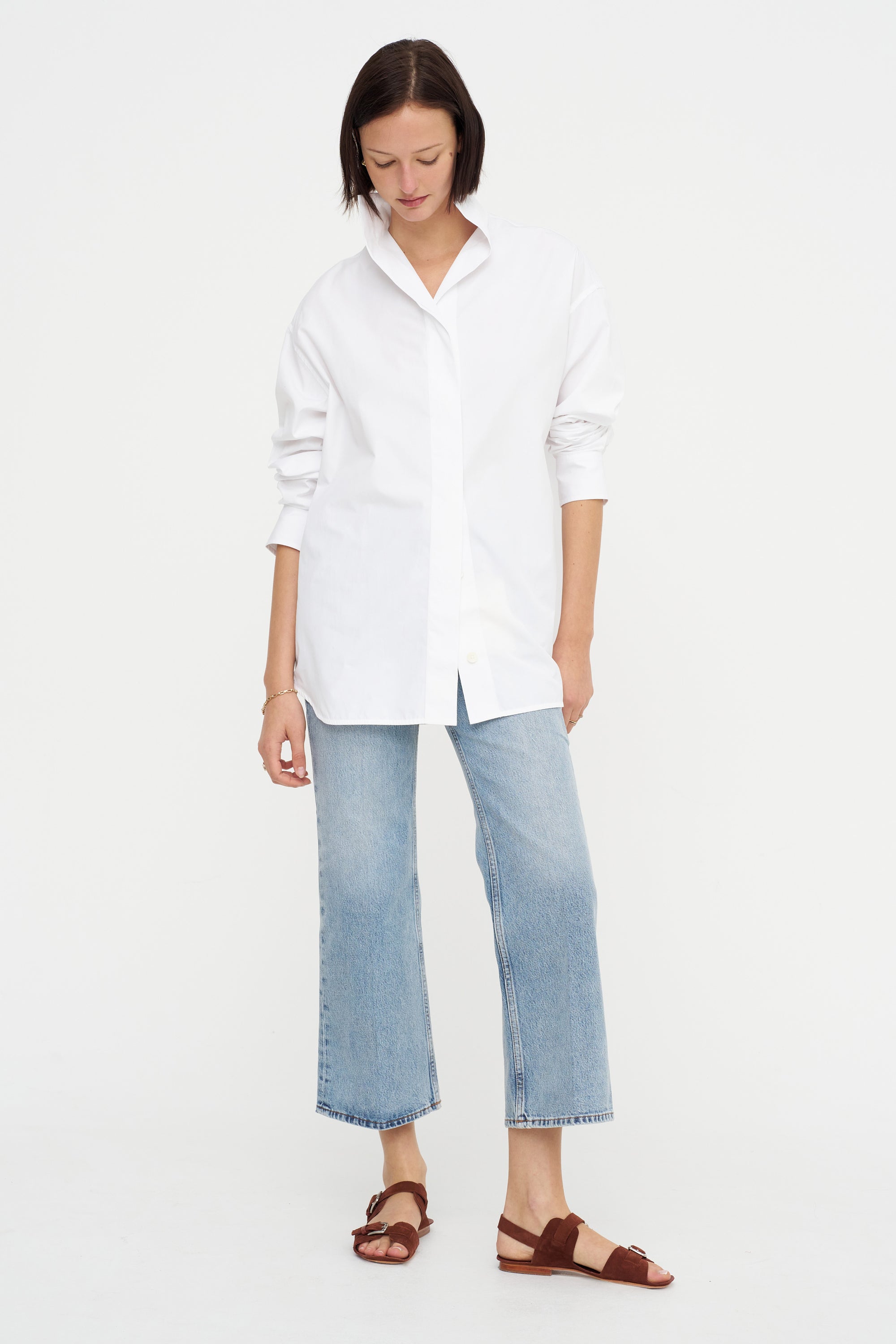 Sharp Poplin Shirt, White