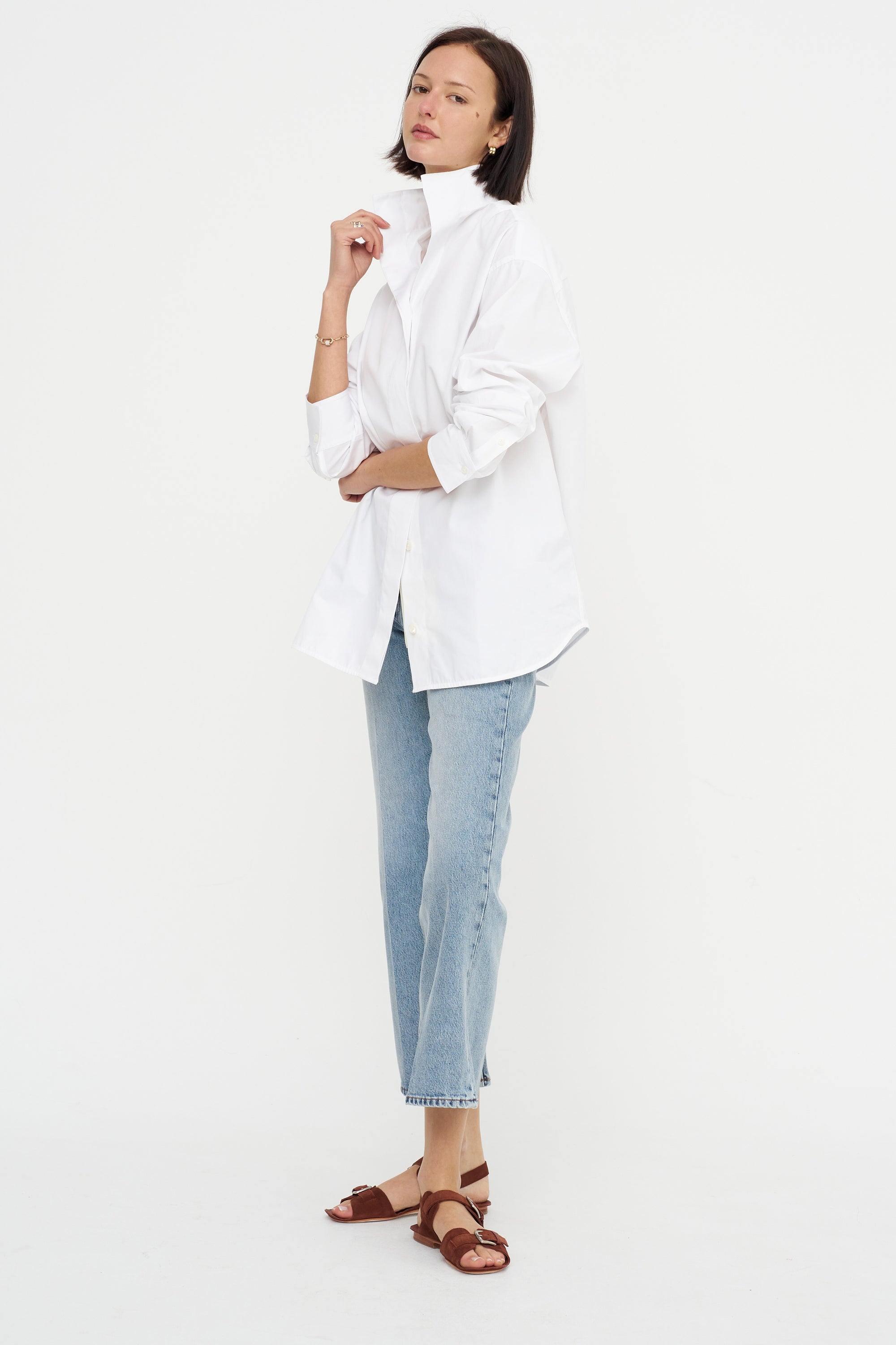 Sharp Poplin Shirt, White