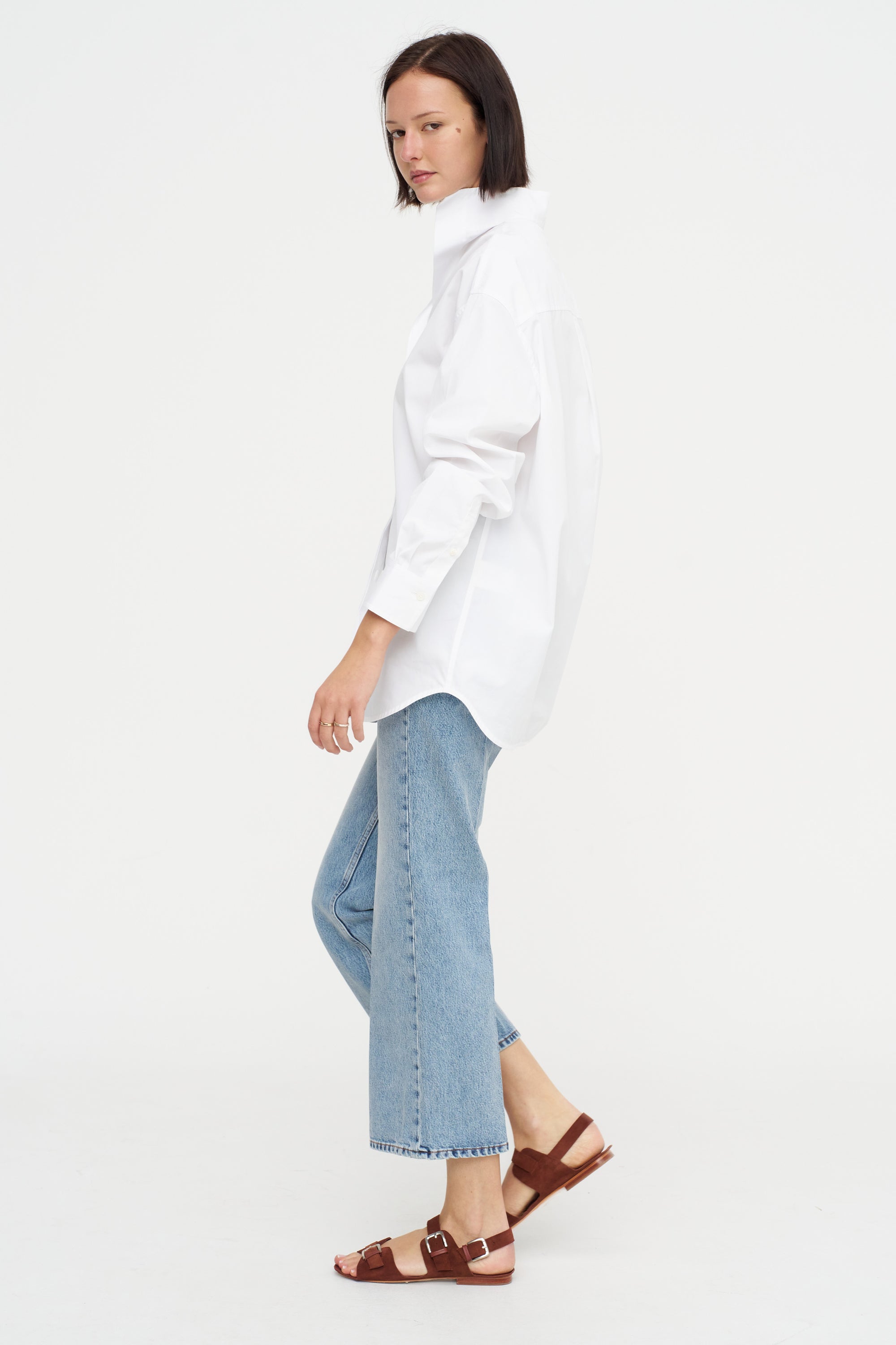 Sharp Poplin Shirt, White