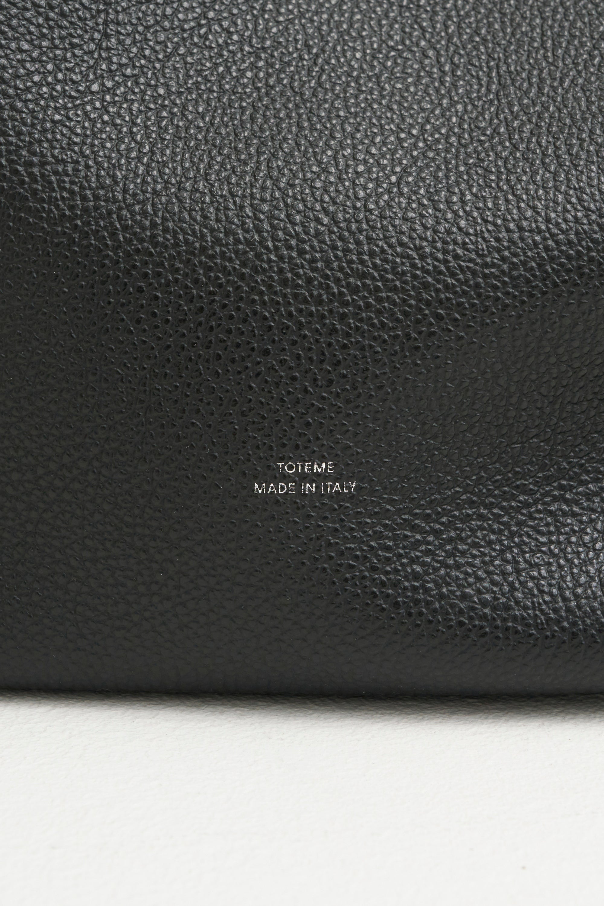 Med Belted Grained-Leather Tote, Black