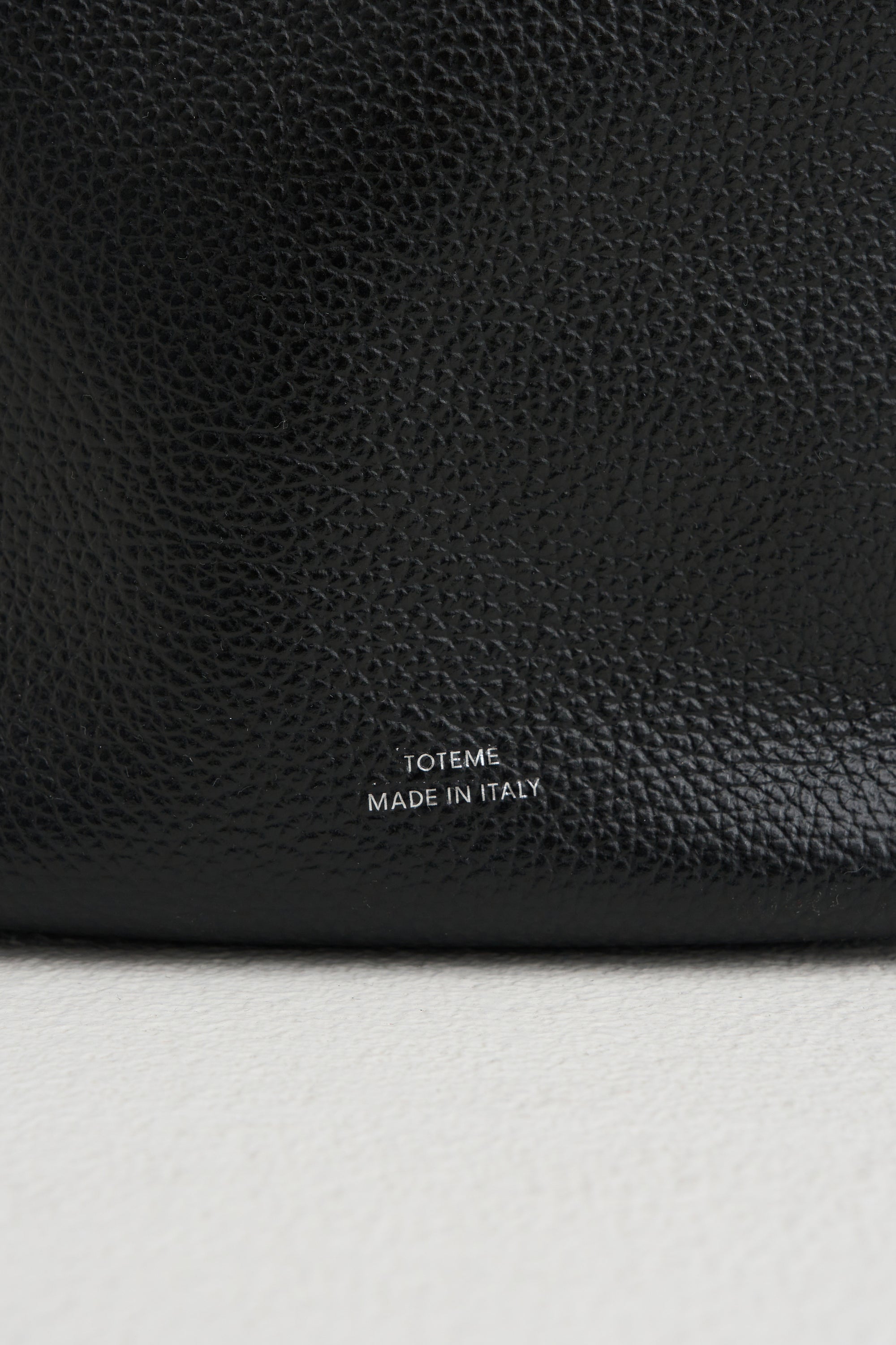 Petite Belted Grained-Leather Tote, Black