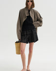 Monogram Silk Pj Shorts, Black