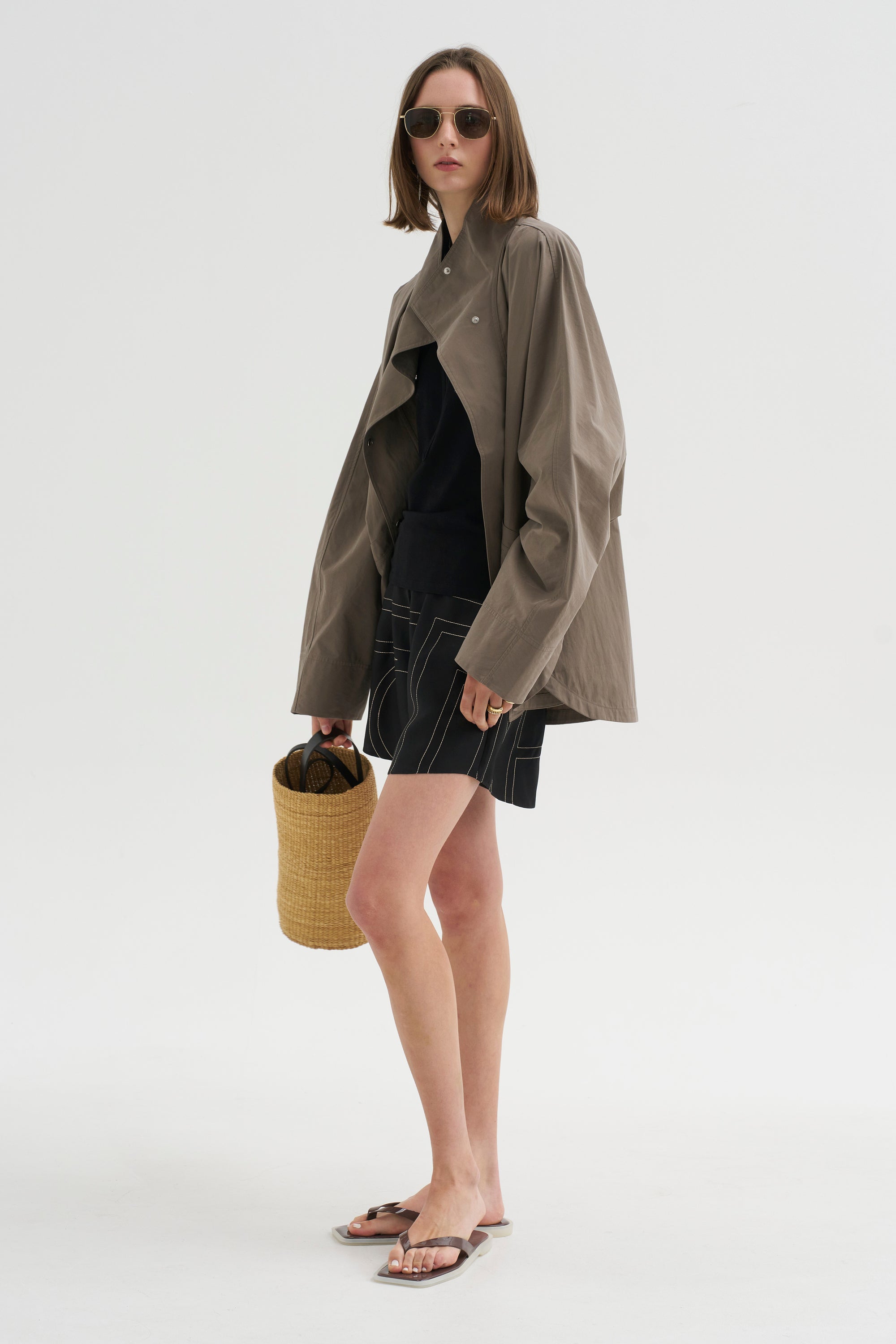 Monogram Silk Pj Shorts, Black