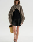 Monogram Silk Pj Shorts, Black