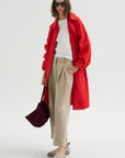 Double Pleat Linen Trousers, Beige