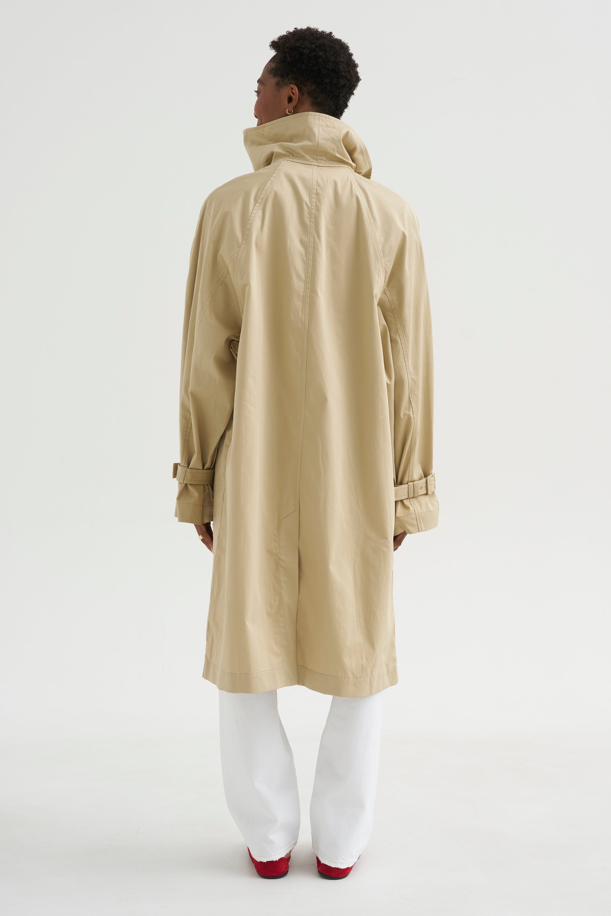 Oversized Cotton Trench, Beige
