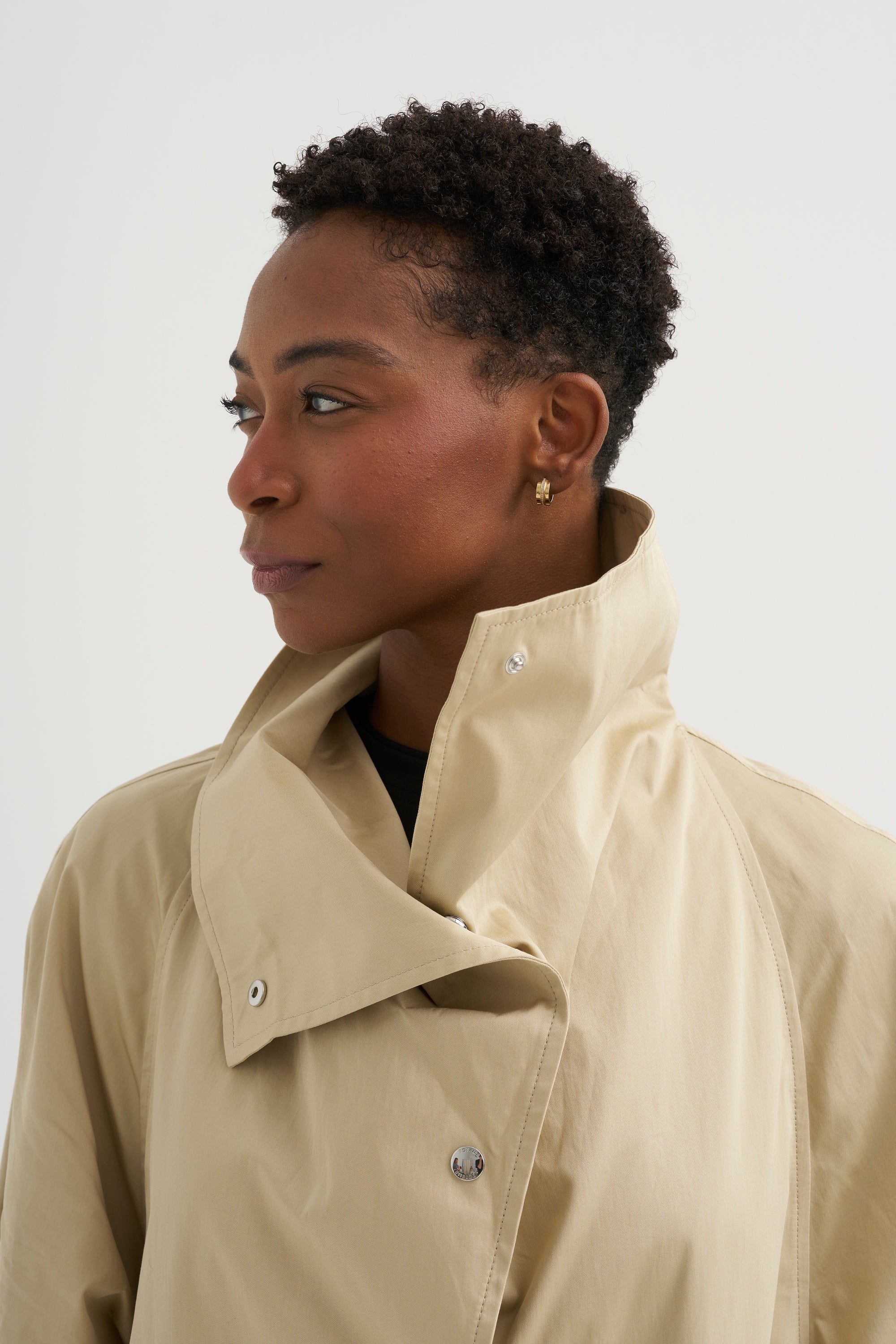 Oversized Cotton Trench, Beige