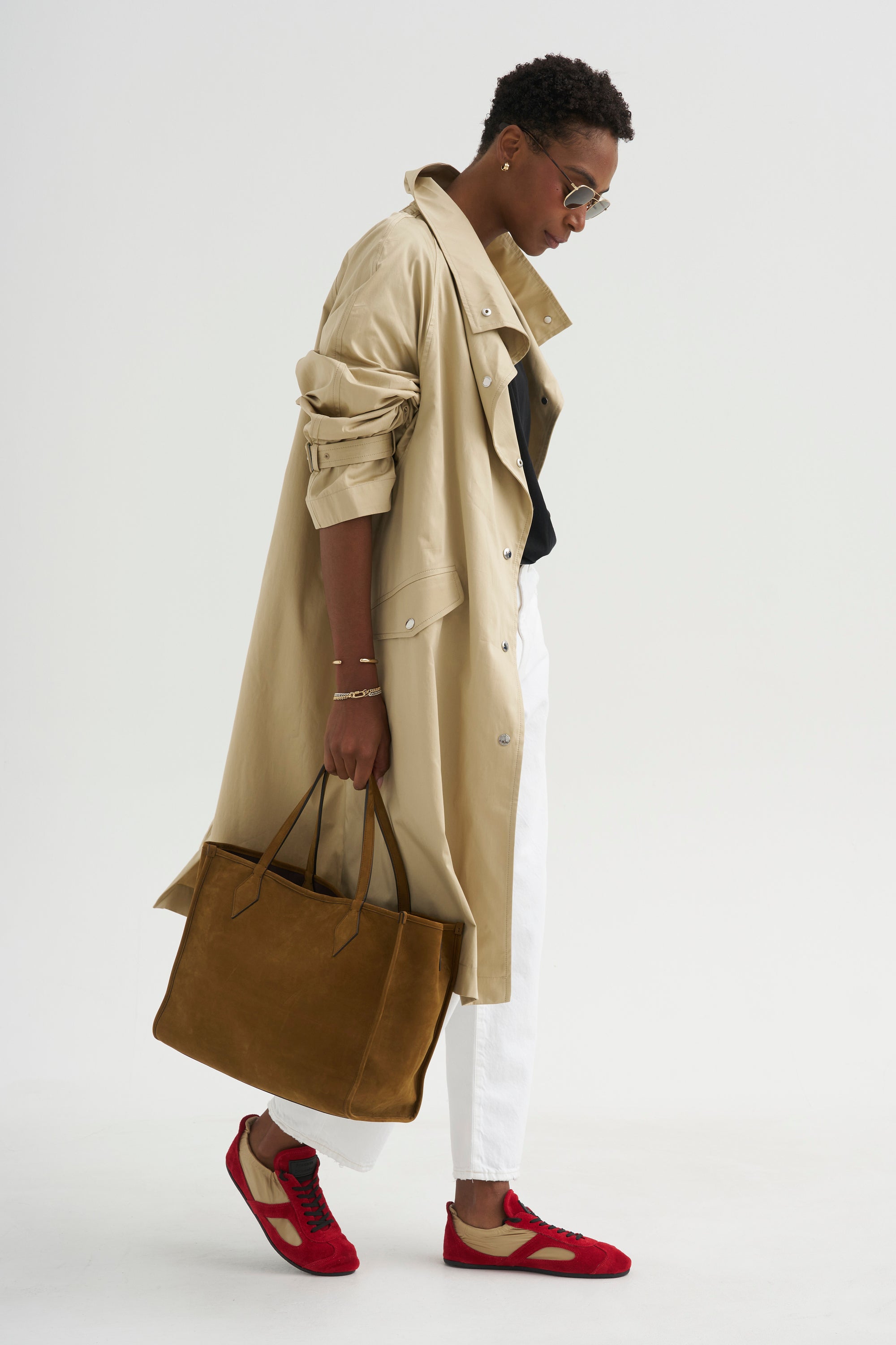 Oversized Cotton Trench, Beige