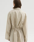 Collard Drawstring Jacket, Oyster