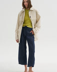 Collard Drawstring Jacket, Oyster