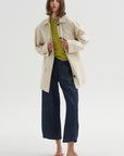 Collard Drawstring Jacket, Oyster