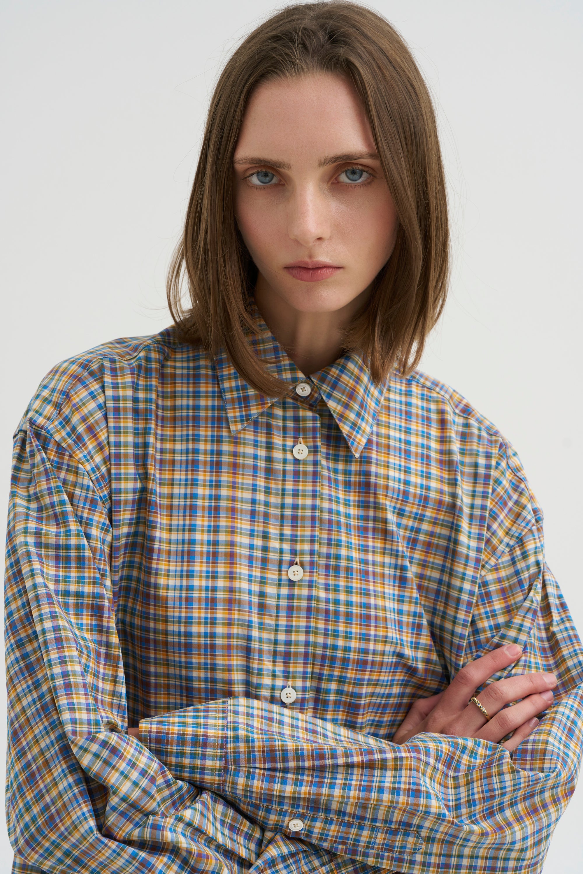 Classic Check Shirt, Blue &amp; Orange