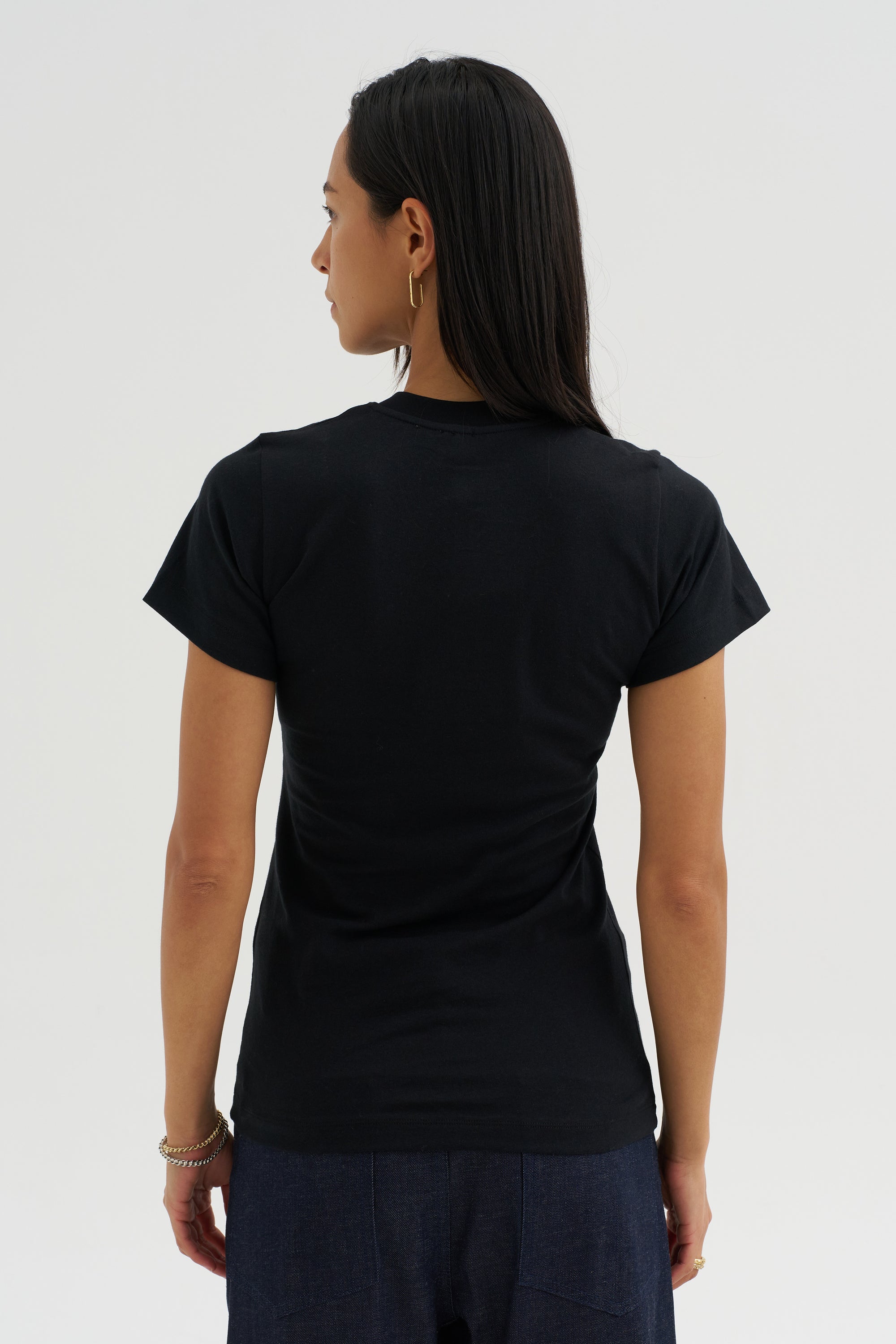 Wide-Ribbed V-Neck Tee