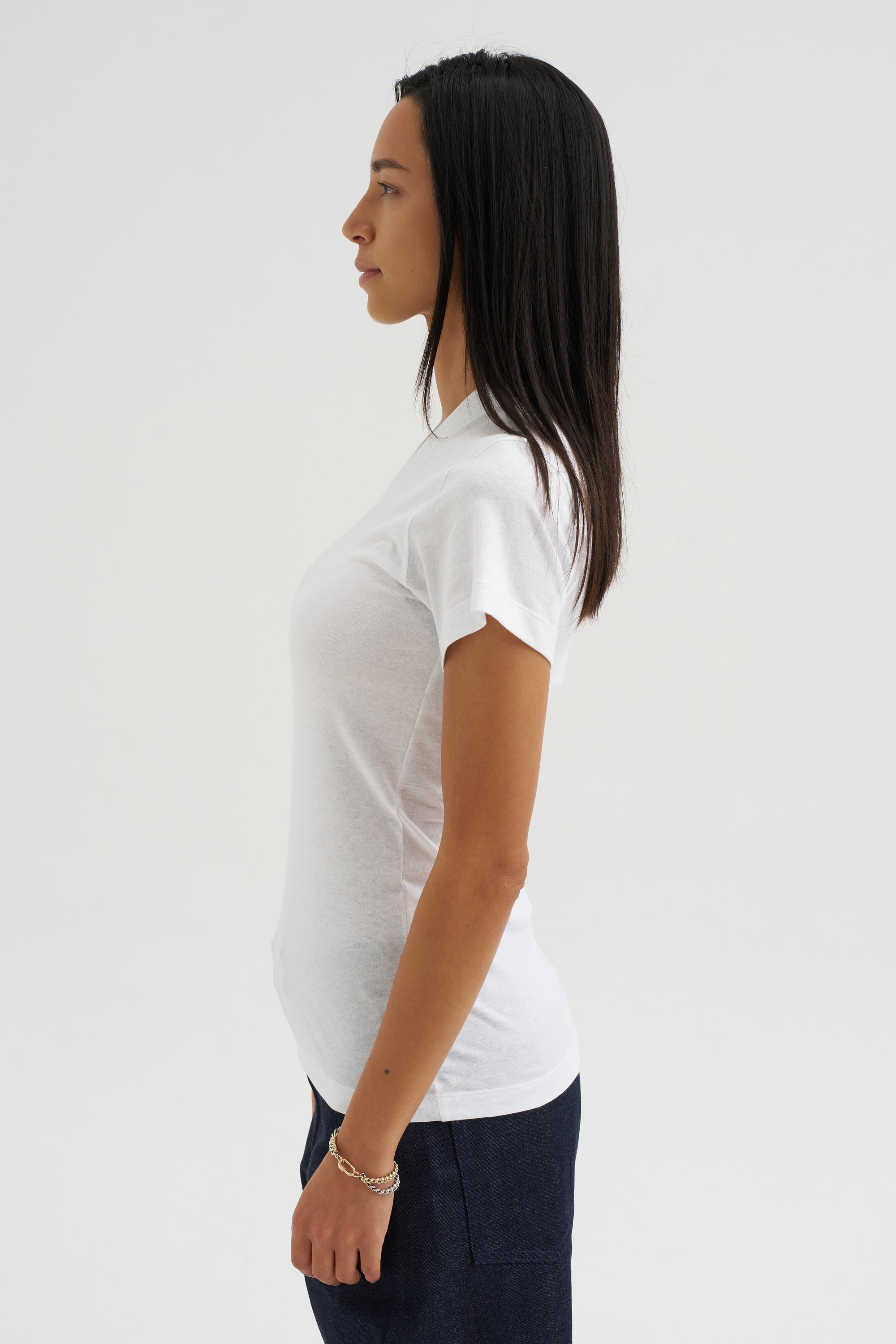 Wide-Ribbed V-Neck Tee