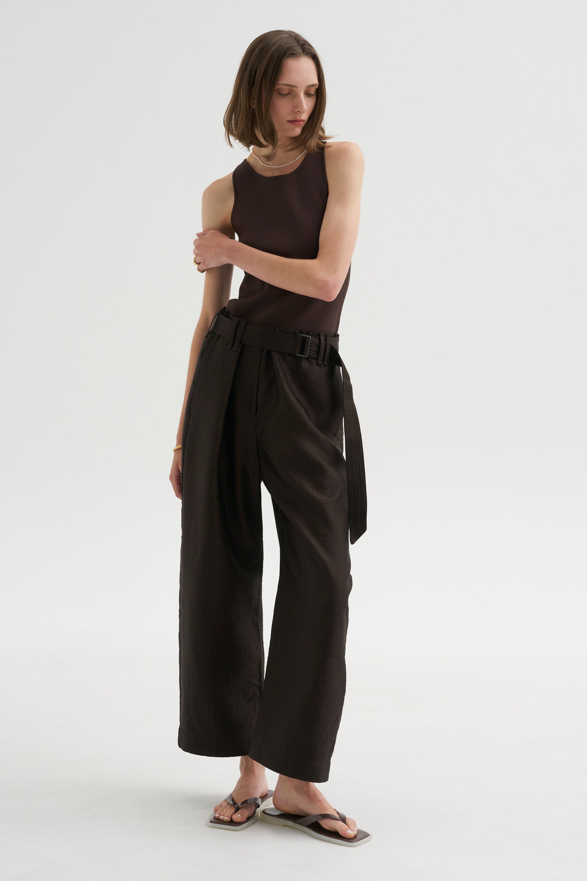 Classic Compact Knit Tank, Walnut