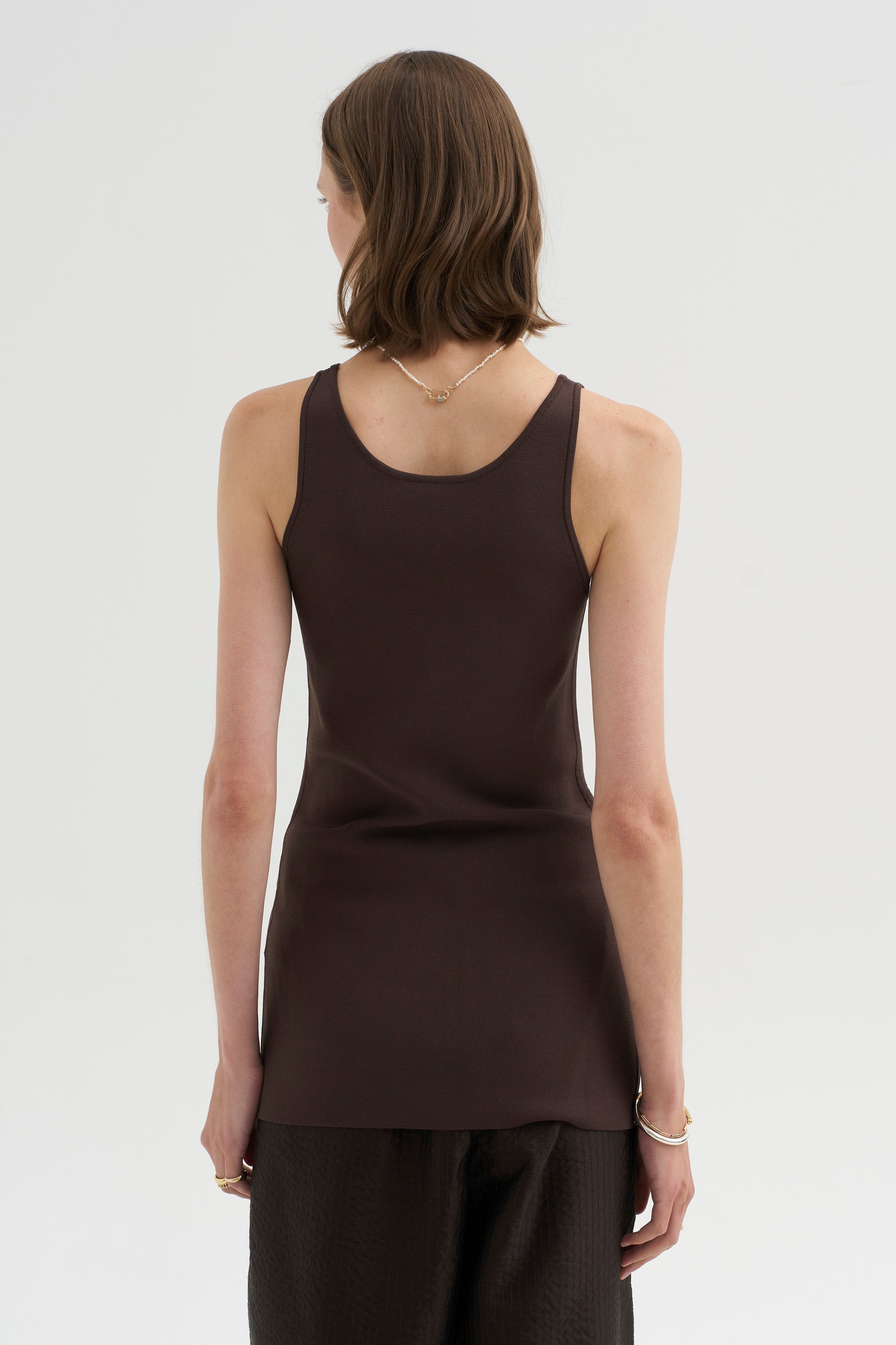 Classic Compact Knit Tank, Walnut