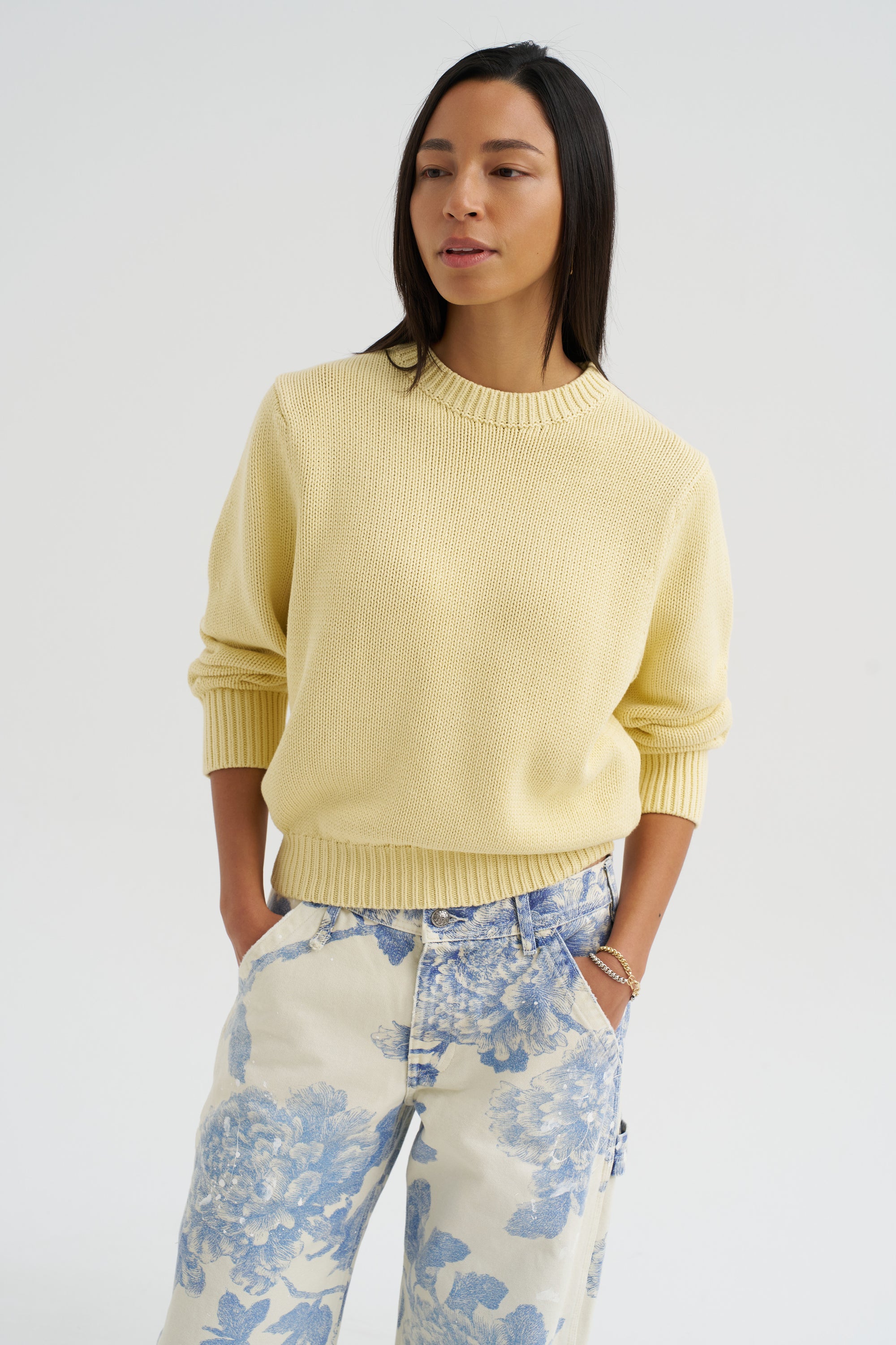 Oversized Crew Knit, Buttercup