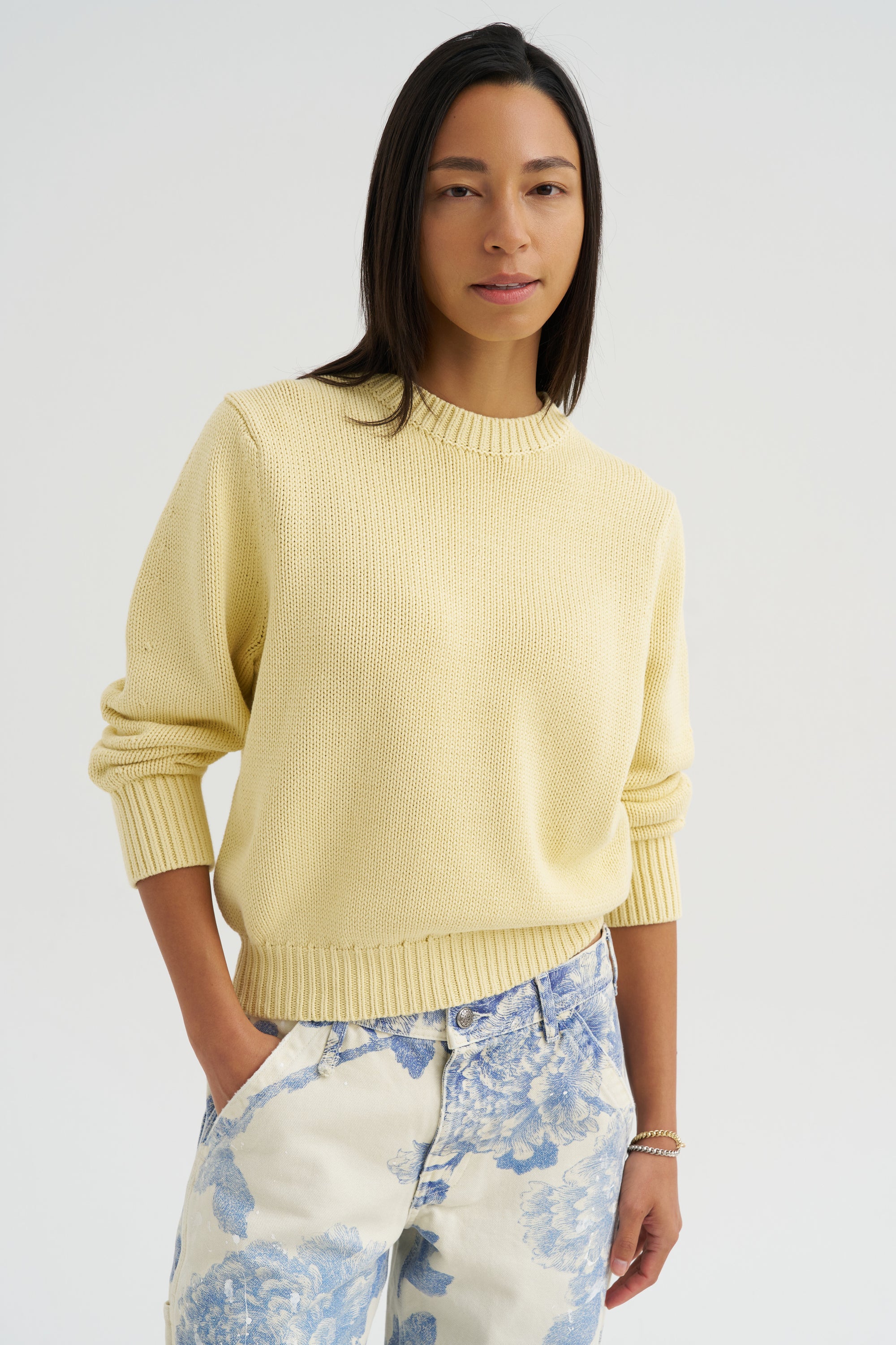 Oversized Crew Knit, Buttercup
