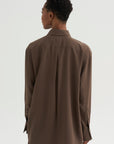 Silk Crepe Shirt, Brown