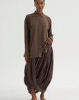 Silk Crepe Shirt, Brown