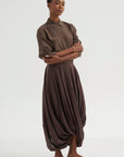 Silk Crepe Shirt, Brown