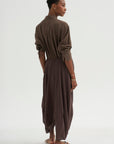 Silk Crepe Shirt, Brown