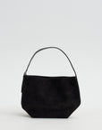 Medium Belted Suede Tote, Espresso