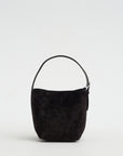 Petite Belted Suede Tote, Espresso