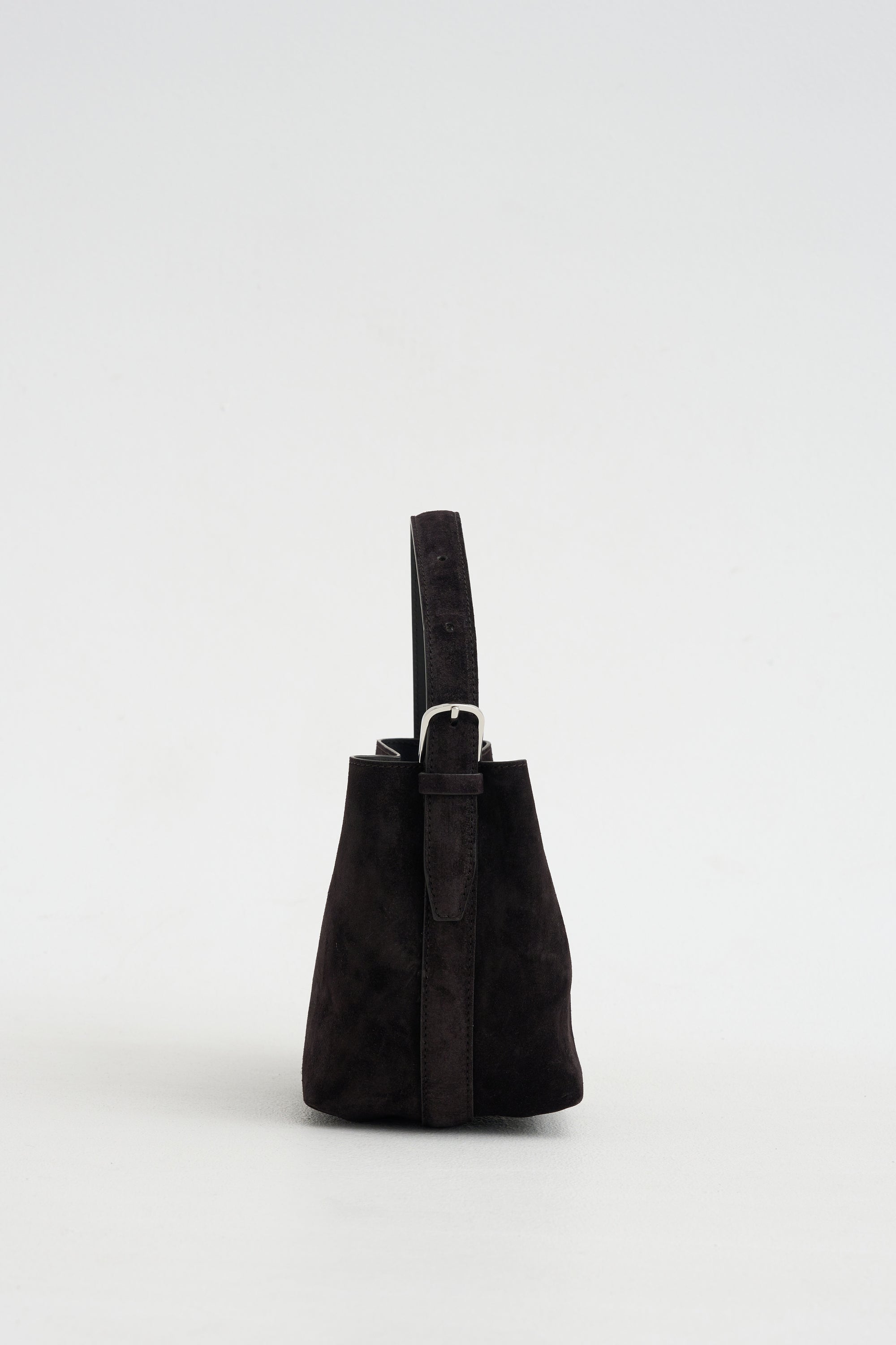 Petite Belted Suede Tote, Espresso