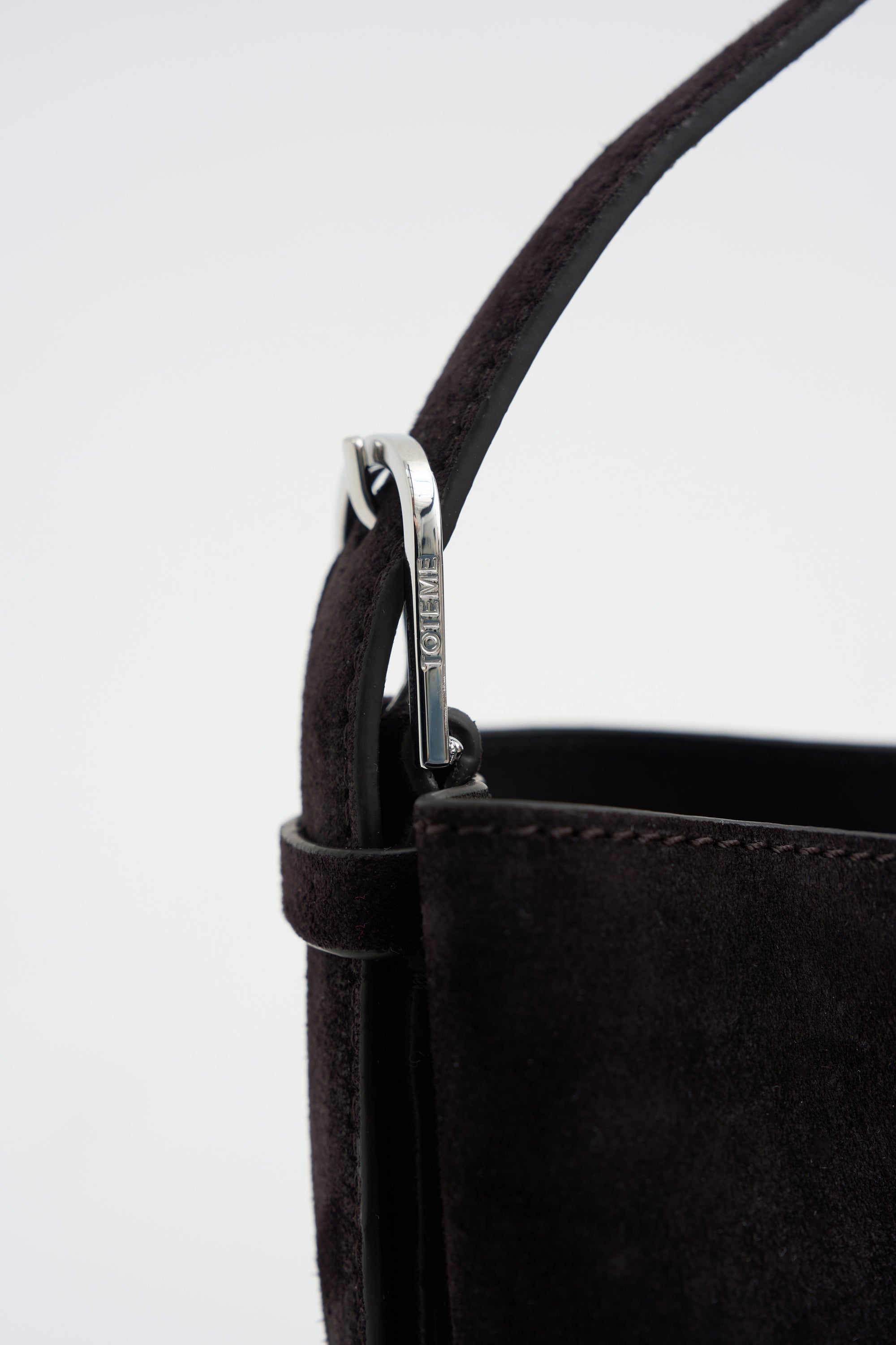 Petite Belted Suede Tote, Espresso